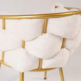 Modern Velvet Accent Chair Beige Upholstered Armchair with Gold Legs-Richsoul-Chairs & Recliners,Furniture,Living Room Furniture