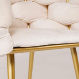 Modern Velvet Accent Chair Beige Upholstered Armchair with Gold Legs-Richsoul-Chairs & Recliners,Furniture,Living Room Furniture