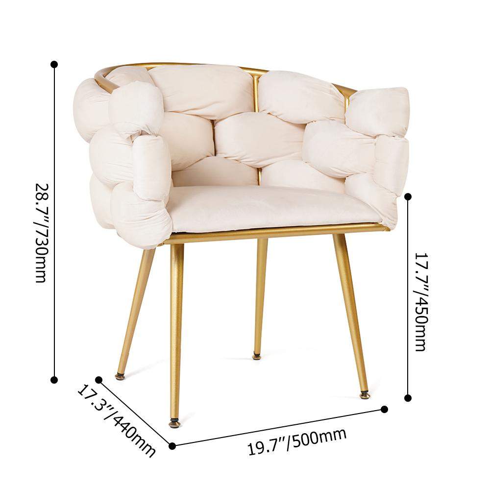 Modern Velvet Accent Chair Beige Upholstered Armchair with Gold Legs-Richsoul-Chairs & Recliners,Furniture,Living Room Furniture