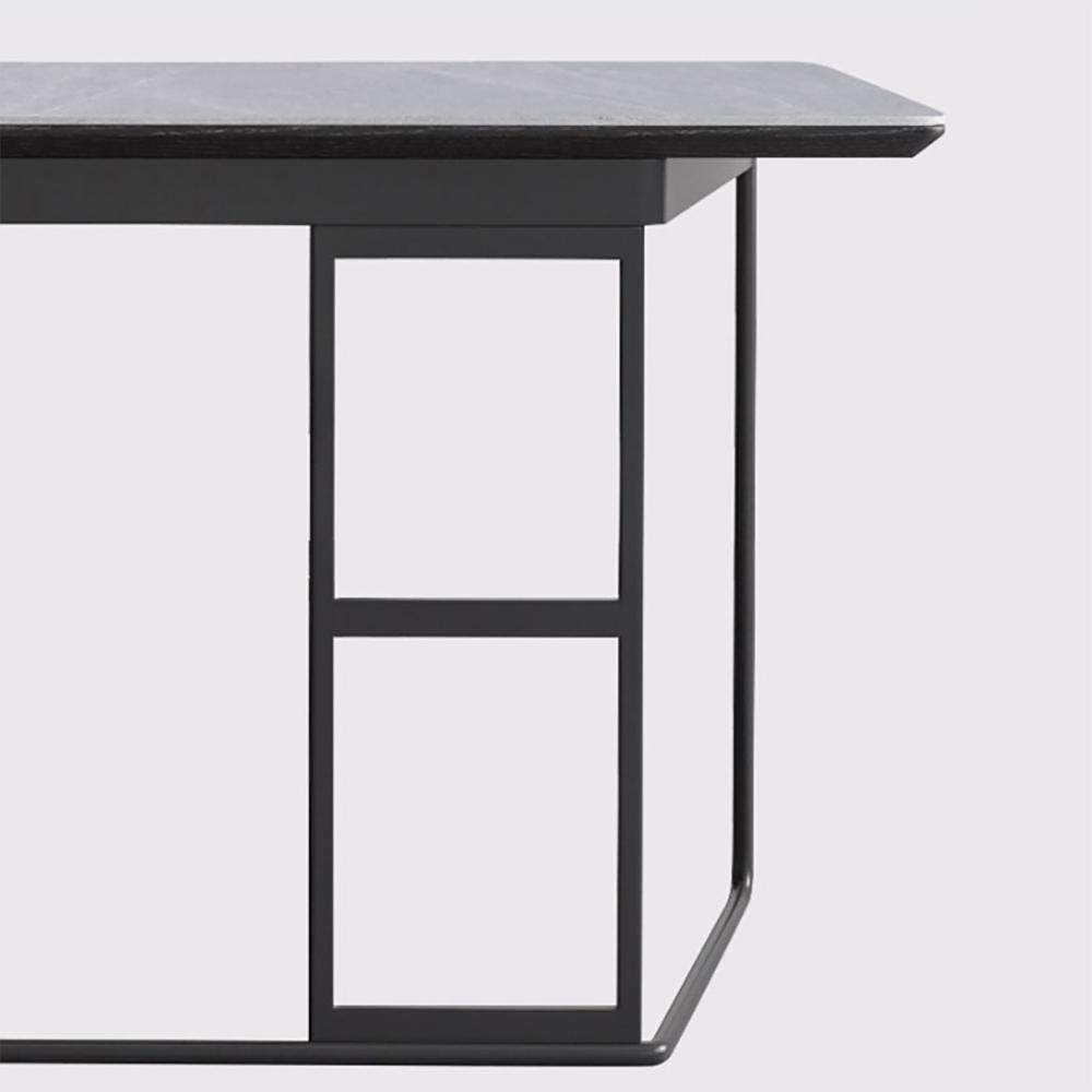 Modern White Computer Desk with Drawers Stone Top & Metal Base-Desks,Furniture,Office Furniture