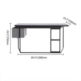 Modern White Computer Desk with Drawers Stone Top & Metal Base-Desks,Furniture,Office Furniture