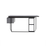 Modern White Computer Desk with Drawers Stone Top & Metal Base-Desks,Furniture,Office Furniture