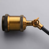 Industrial Retro Double Swing Arm 1-Light Wall Sconce in Black & Brass