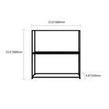 Black 2 Tiers Shelving Storage Freestanding Organizer Metal Rack-Bookcases & Bookshelves,Furniture,Office Furniture