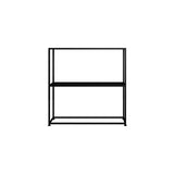 Black 2 Tiers Shelving Storage Freestanding Organizer Metal Rack-Bookcases & Bookshelves,Furniture,Office Furniture