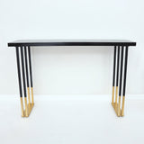 63" Black Counter Height Table Indoor Bar Table in Gold
