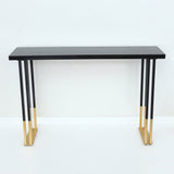 63" Black Counter Height Table Indoor Bar Table in Gold