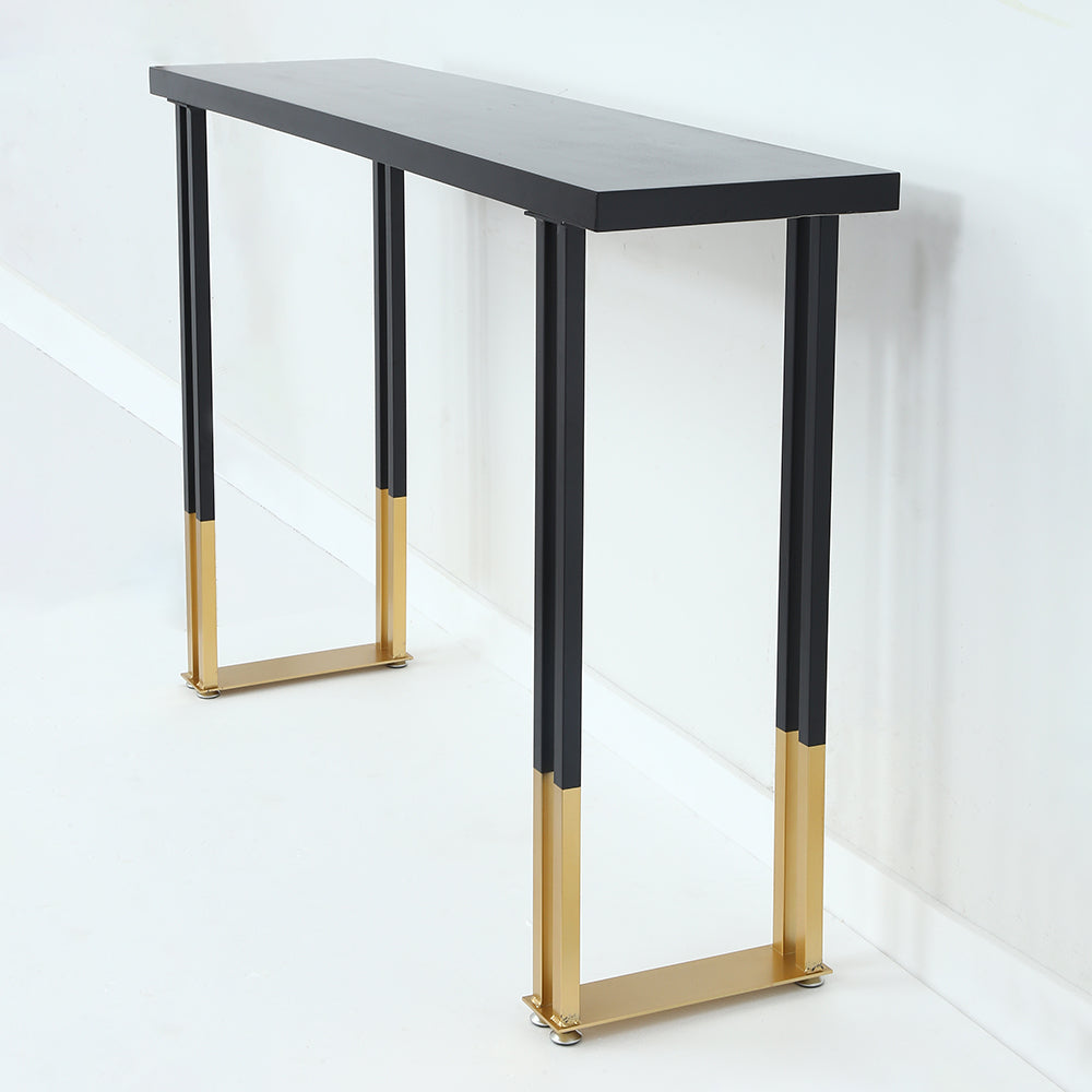 63" Black Counter Height Table Indoor Bar Table in Gold