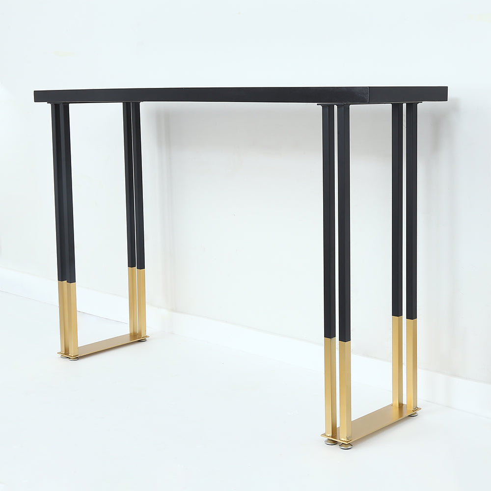 63" Black Counter Height Table Indoor Bar Table in Gold