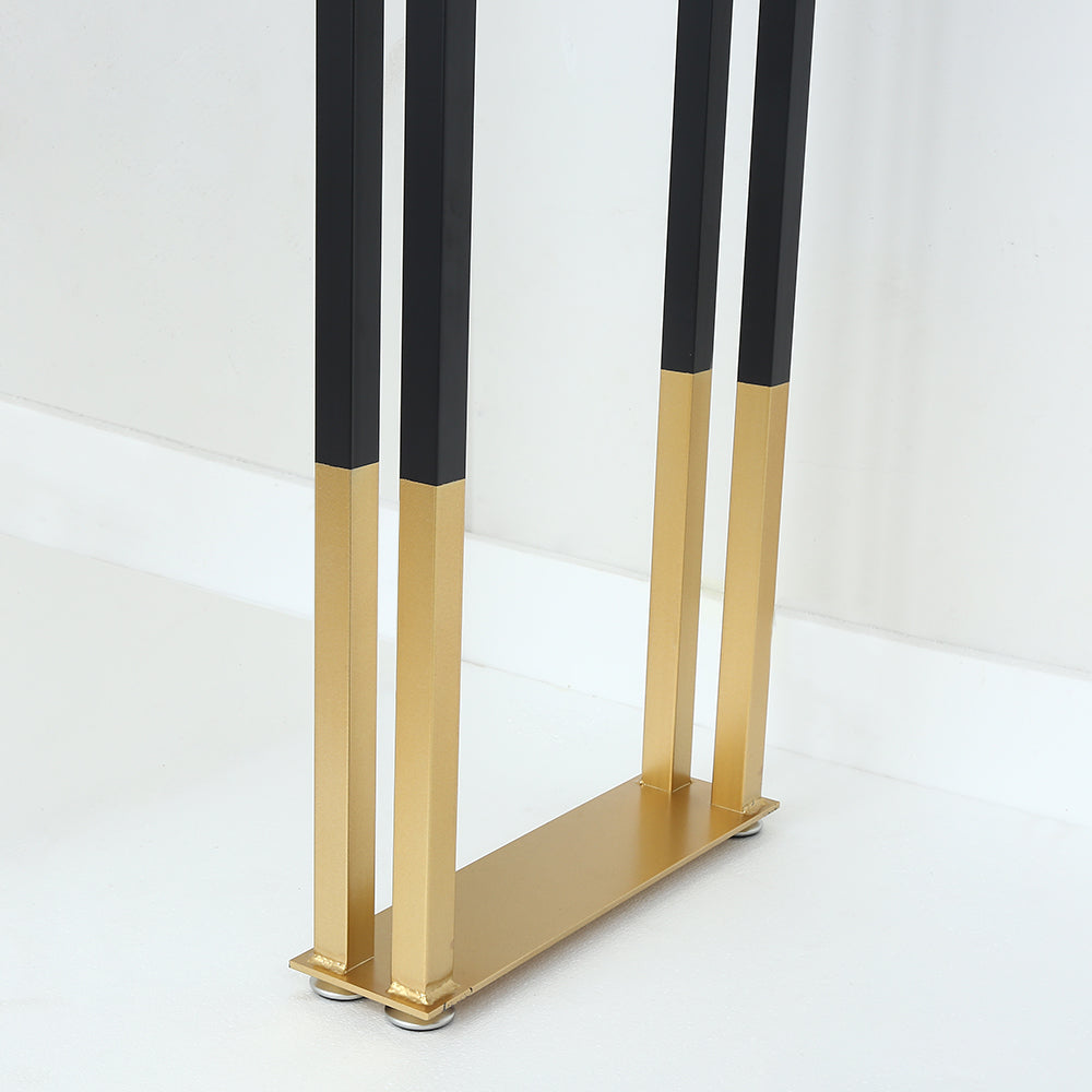63" Black Counter Height Table Indoor Bar Table in Gold