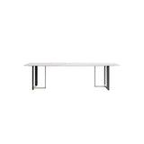 Modern White Desk with Stone Top & Metal Trestle Home Office Desk-Desks,Furniture,Office Furniture