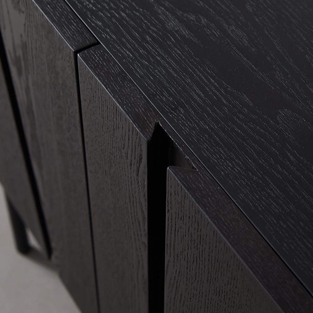 Nordic Dark Coffee TV Stand Minimalist Media Console with Doors & Shelves-Richsoul-Furniture,Living Room Furniture,TV Stands