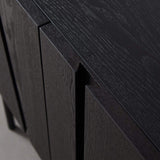 Nordic Dark Coffee TV Stand Minimalist Media Console with Doors & Shelves-Richsoul-Furniture,Living Room Furniture,TV Stands