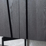 Nordic Dark Coffee TV Stand Minimalist Media Console with Doors & Shelves-Richsoul-Furniture,Living Room Furniture,TV Stands