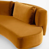 Orange Sofa Velvet Upholstered Sofa 3-Seater Sofa 82.7"-Richsoul-Furniture,Living Room Furniture,Sofas & Loveseats