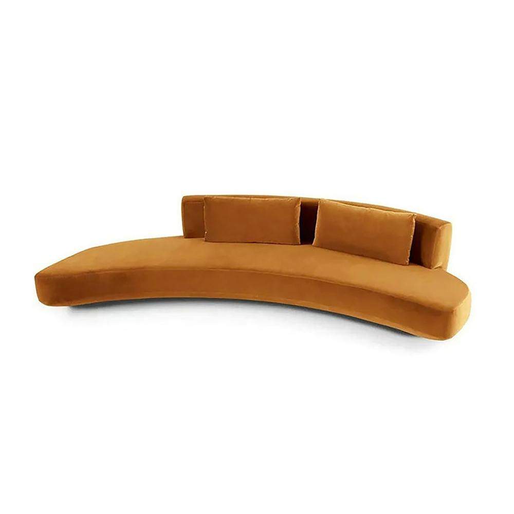 Orange Sofa Velvet Upholstered Sofa 3-Seater Sofa 82.7"-Richsoul-Furniture,Living Room Furniture,Sofas & Loveseats