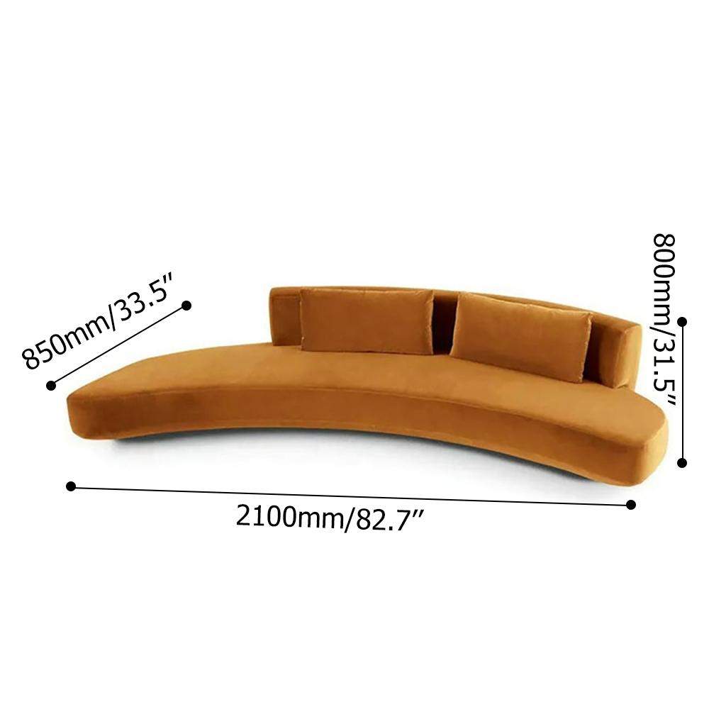 Orange Sofa Velvet Upholstered Sofa 3-Seater Sofa 82.7"-Richsoul-Furniture,Living Room Furniture,Sofas & Loveseats