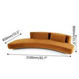 Orange Sofa Velvet Upholstered Sofa 3-Seater Sofa 82.7"-Richsoul-Furniture,Living Room Furniture,Sofas & Loveseats