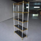 Gold & Clear Acrylic Bookshelf 4-Tier Modern Bookcase-Bookcases & Bookshelves,Furniture,Office Furniture
