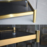 Gold & Clear Acrylic Bookshelf 4-Tier Modern Bookcase-Bookcases & Bookshelves,Furniture,Office Furniture
