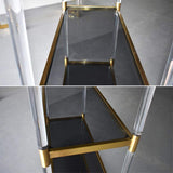 Gold & Clear Acrylic Bookshelf 4-Tier Modern Bookcase-Bookcases & Bookshelves,Furniture,Office Furniture