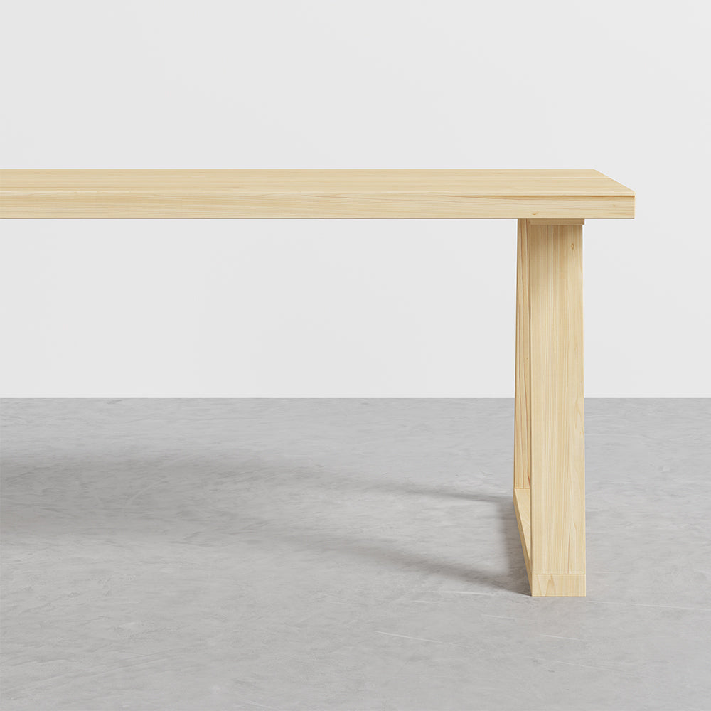 63" Natural Rectangular Dining Table Pine Wood Table for Dining