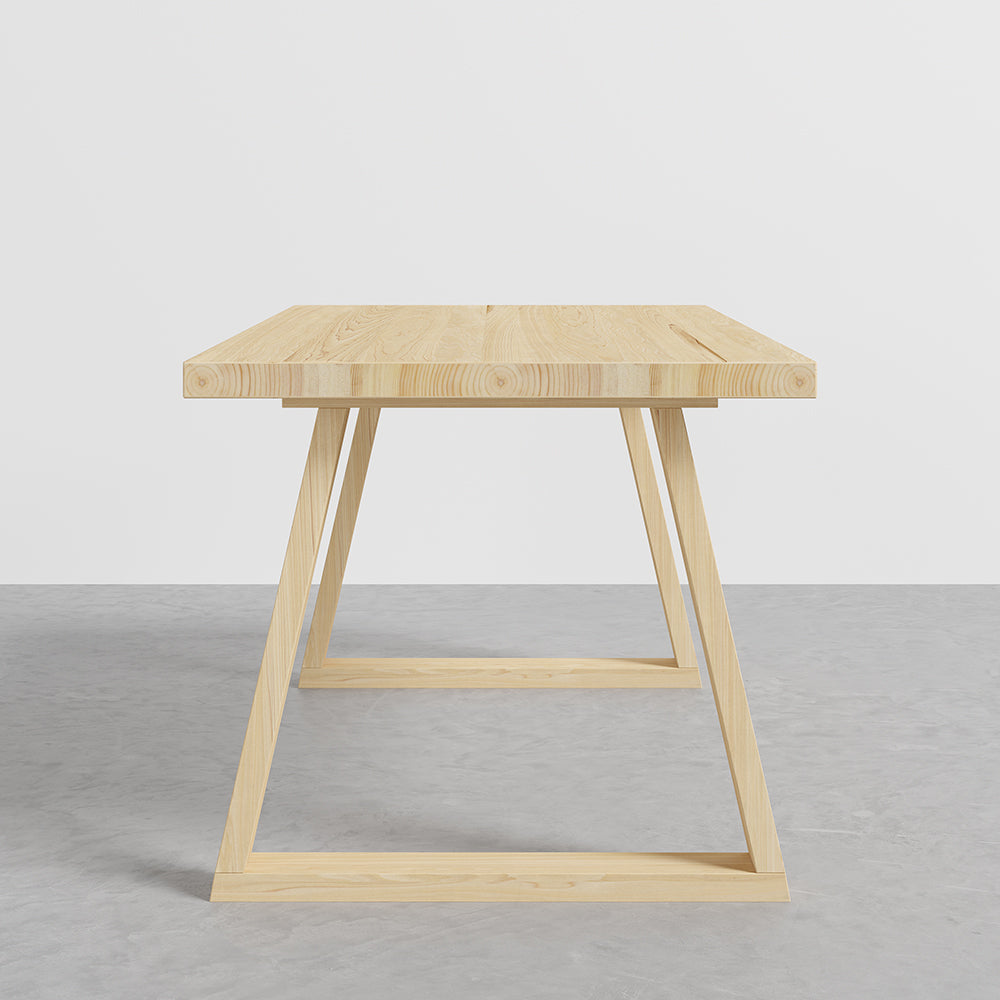 63" Natural Rectangular Dining Table Pine Wood Table for Dining