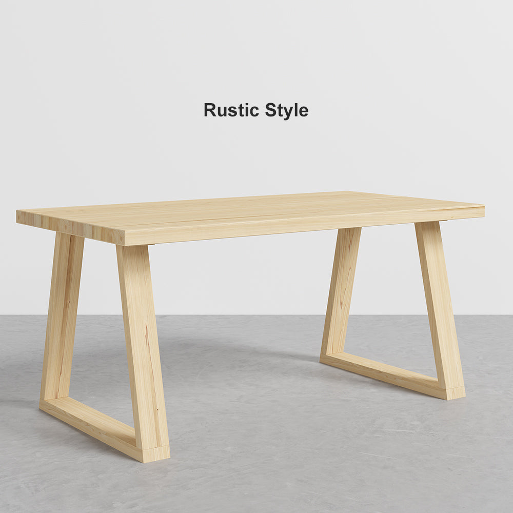 63" Natural Rectangular Dining Table Pine Wood Table for Dining