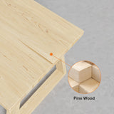 63" Natural Rectangular Dining Table Pine Wood Table for Dining