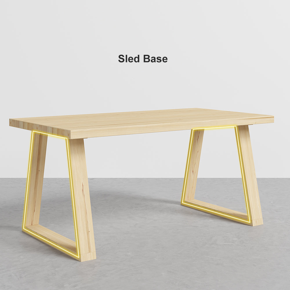 63" Natural Rectangular Dining Table Pine Wood Table for Dining