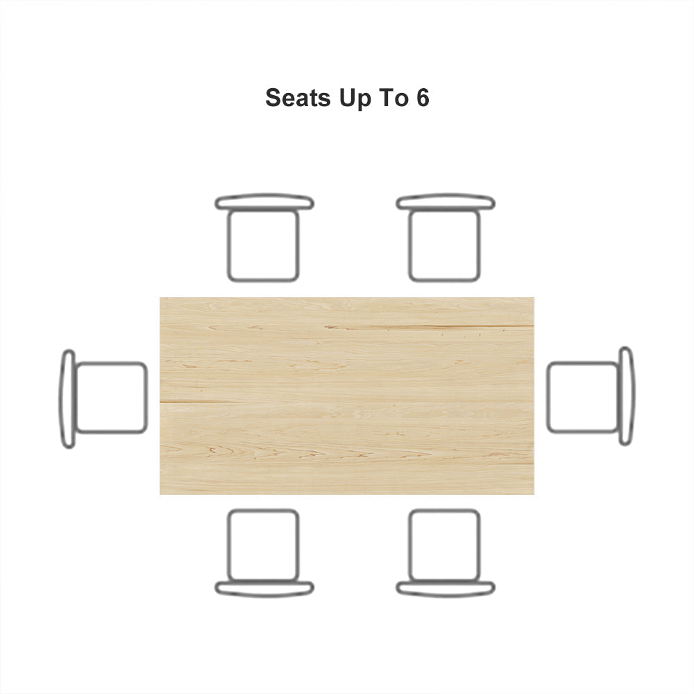 63" Natural Rectangular Dining Table Pine Wood Table for Dining