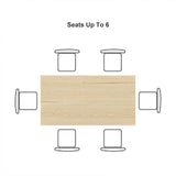 63" Natural Rectangular Dining Table Pine Wood Table for Dining