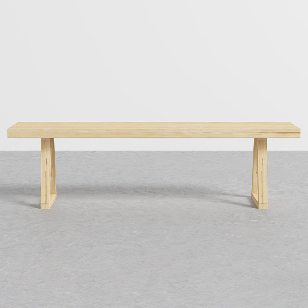 63" Natural Rectangular Dining Table Pine Wood Table for Dining