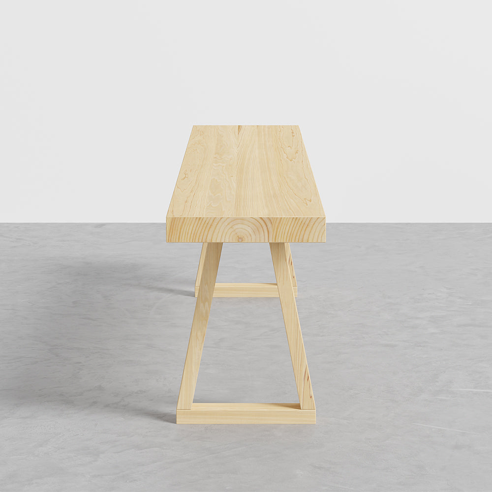 63" Natural Rectangular Dining Table Pine Wood Table for Dining