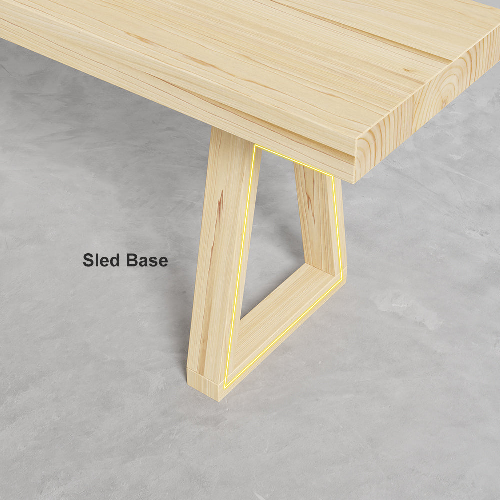 63" Natural Rectangular Dining Table Pine Wood Table for Dining