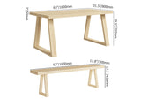 63" Natural Rectangular Dining Table Pine Wood Table for Dining