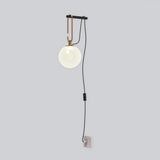 Modern Globe Plug-in Wall Sconce Brass Indoor Wall Light
