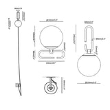 Modern Globe Plug-in Wall Sconce Brass Indoor Wall Light