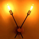 Brass & Black Retro Simplicity 2-Light Rotating Elongated Torch Wall Sconce
