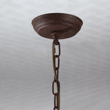 French Country Candle-Style 8-Light Wood Bead Swag 1-TierWooden Chandelier White