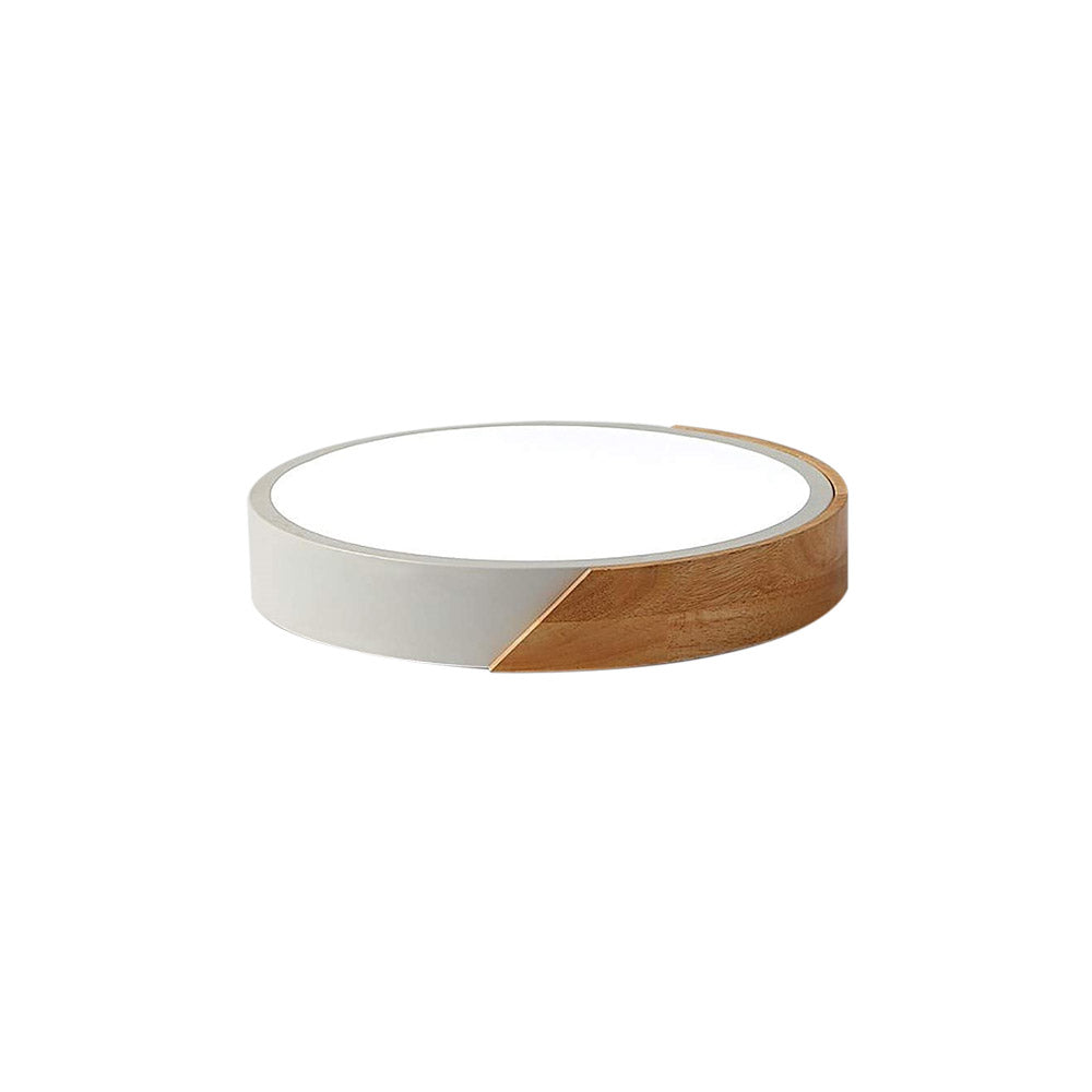 Modern LED Drum Shaped Medium Flush Mount Ceiling Light in White Dimmable