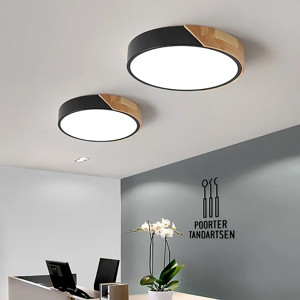 Modern LED Drum Shaped Medium Flush Mount Ceiling Light in White Dimmable