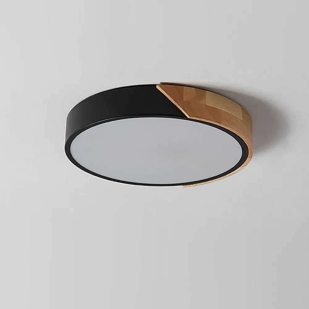 Modern LED Drum Shaped Medium Flush Mount Ceiling Light in White Dimmable