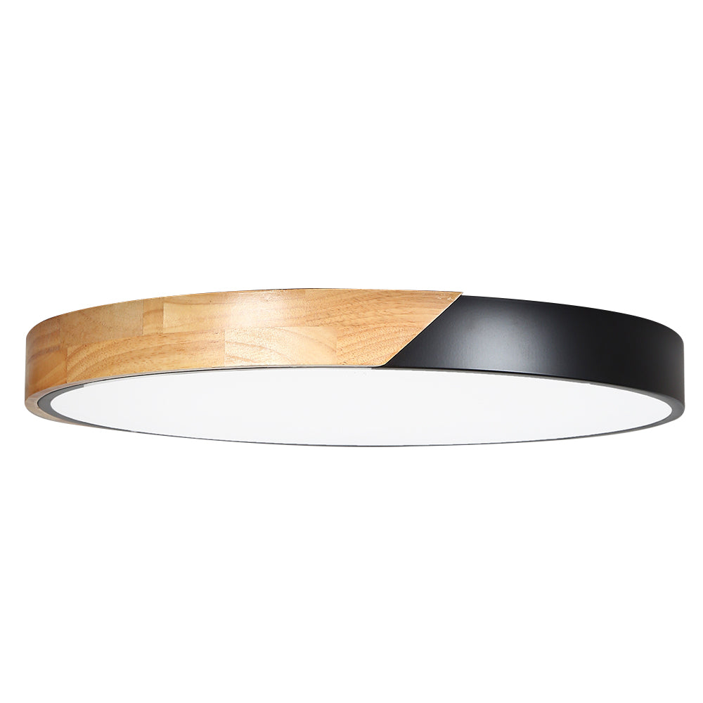Modern LED Drum Shaped Medium Flush Mount Ceiling Light in White Dimmable