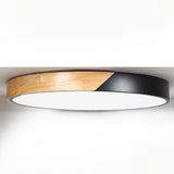 Modern LED Drum Shaped Medium Flush Mount Ceiling Light in White Dimmable
