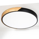 Modern LED Drum Shaped Medium Flush Mount Ceiling Light in White Dimmable