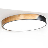 Modern LED Drum Shaped Medium Flush Mount Ceiling Light in White Dimmable