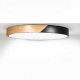 Modern LED Drum Shaped Medium Flush Mount Ceiling Light in White Dimmable
