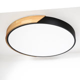 Modern LED Drum Shaped Medium Flush Mount Ceiling Light in White Dimmable