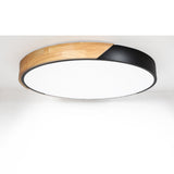 Modern LED Drum Shaped Medium Flush Mount Ceiling Light in White Dimmable